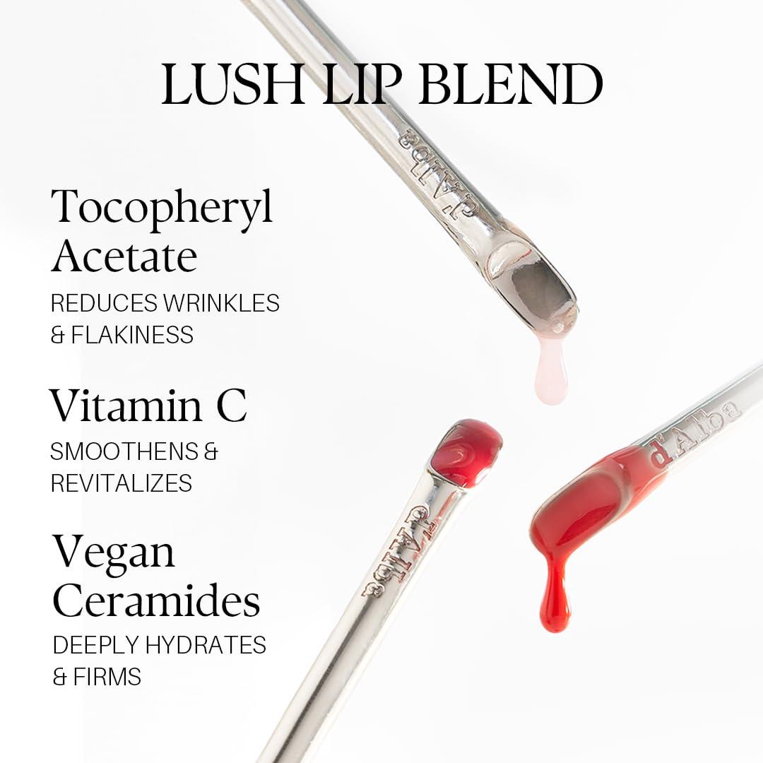 image:imagedalba Piedmont Plumping Lip Glow Mood Volumizer Hydrating Lip Plumper with Vegan Ceramide amp Vitamin C amp E Fuller Lips Volumizing Lip Gloss Glowy Finish Petal Rose 4 Colors 017 fl ozPosh Rose