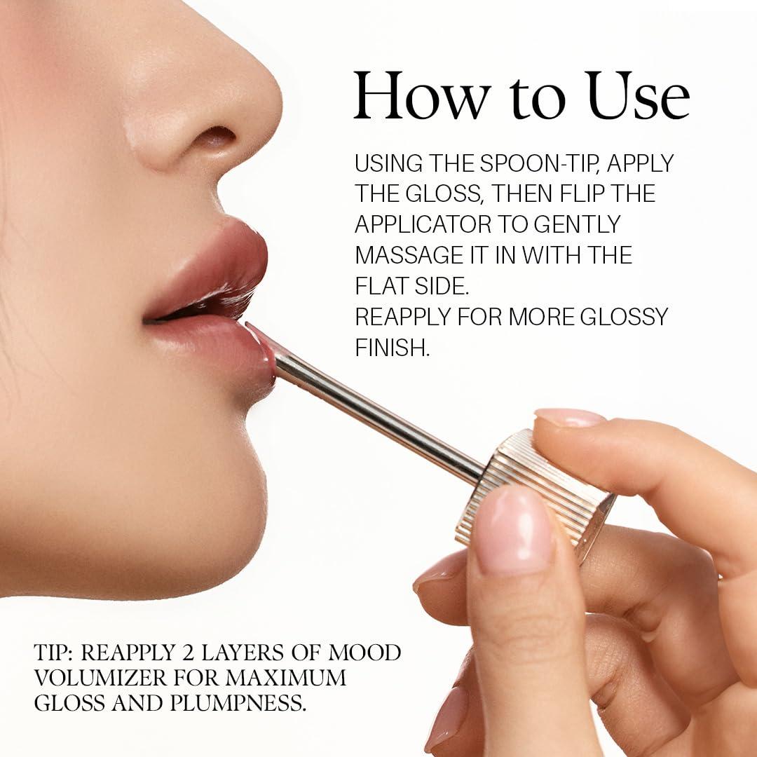 image:imagedalba Piedmont Plumping Lip Glow Mood Volumizer Hydrating Lip Plumper with Vegan Ceramide amp Vitamin C amp E Fuller Lips Volumizing Lip Gloss Glowy Finish Petal Rose 4 Colors 017 fl ozPosh Rose