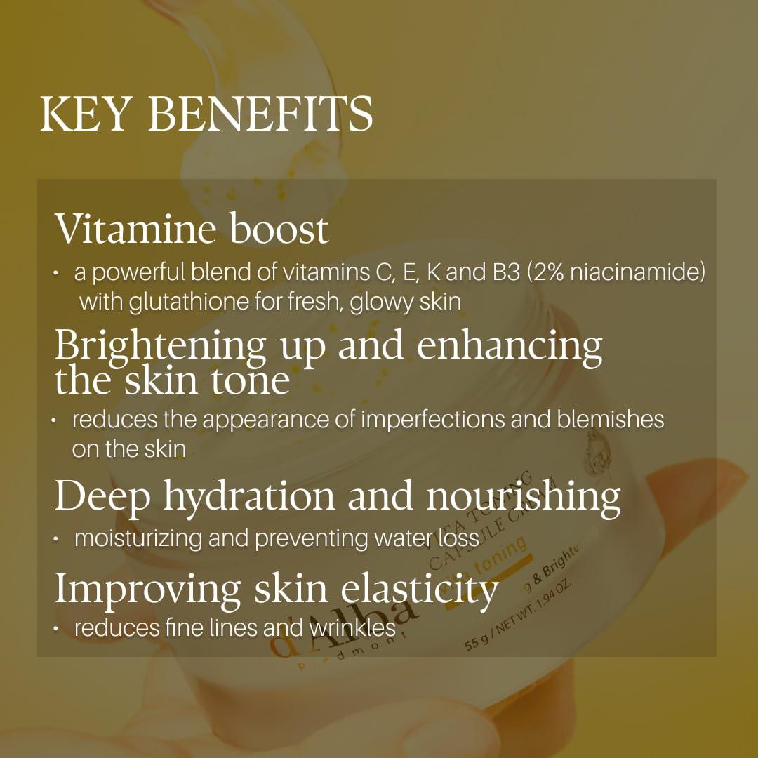 image:imagedalba Piedmont Vita Toning capsule Cream Deep Hydration Face Moisturizer Glass Skin with VitaCera Oil Capsules Deep Hydration Face Moisturizer 194 ozJAR VITA