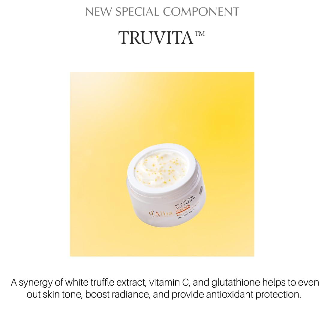 image:imagedalba Piedmont Vita Toning capsule Cream Deep Hydration Face Moisturizer Glass Skin with VitaCera Oil Capsules Deep Hydration Face Moisturizer 194 ozJAR VITA