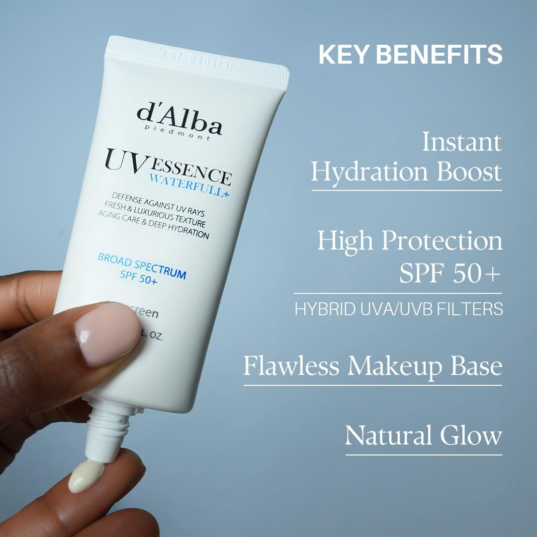 image:imagedalba Piedmont Waterfull ToneUp Sunscreen Serum BROAD SPECTRUM SPF 50 Korean Sunscreen for Face All Skin Tones 169 flozEssence x 1