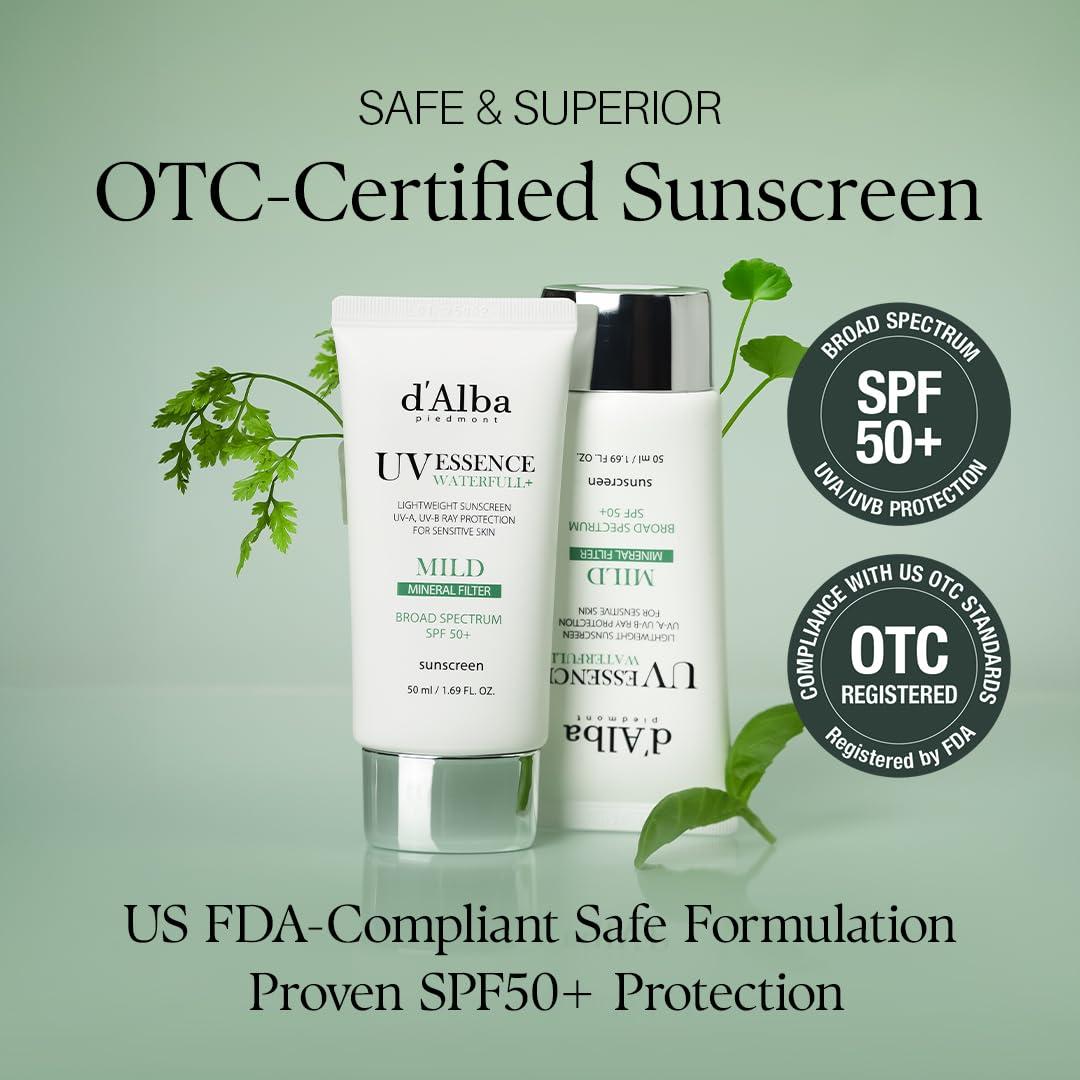 image:imagedalba Piedmont Waterfull ToneUp Sunscreen Serum BROAD SPECTRUM SPF 50 Korean Sunscreen for Face All Skin Tones 169 flozMild x 1