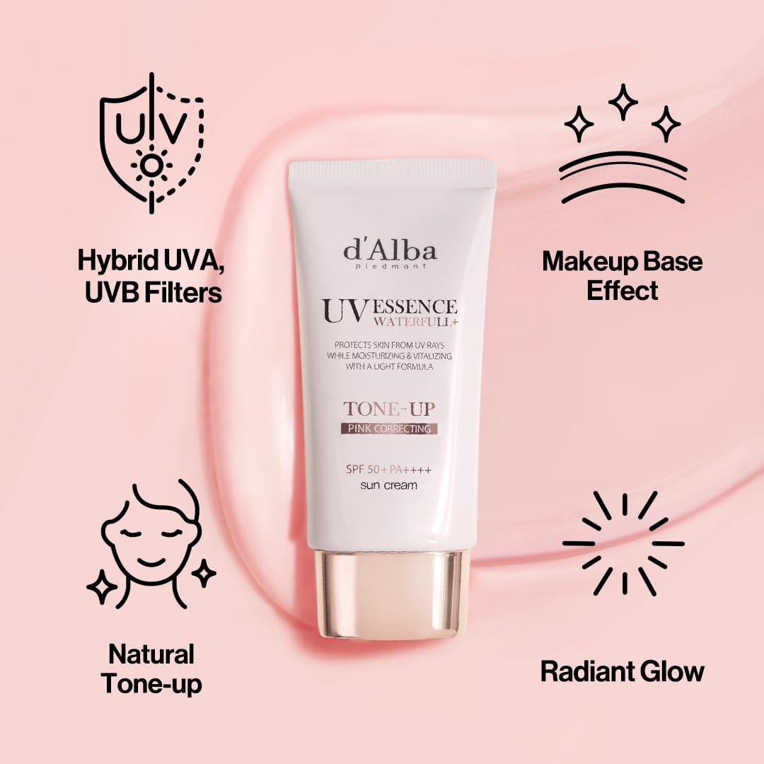 image:imagedalba Piedmont Waterfull ToneUp Sunscreen Serum BROAD SPECTRUM SPF 50 Korean Sunscreen for Face All Skin Tones 169 flozToneUp x 2