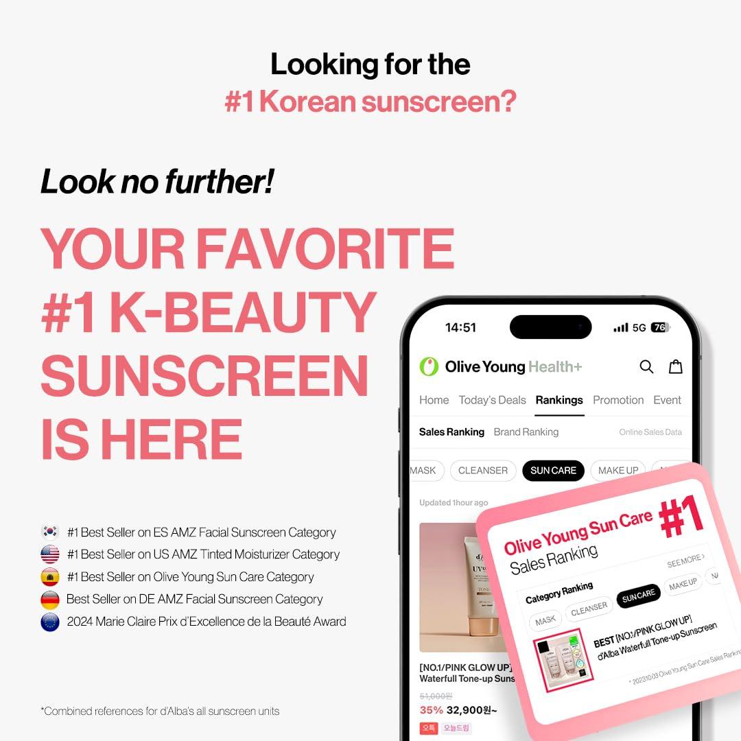 image:imagedalba Piedmont Waterfull ToneUp Sunscreen Serum BROAD SPECTRUM SPF 50 Korean Sunscreen for Face All Skin Tones 169 flozToneUp x 2