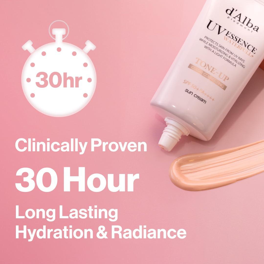 image:imagedalba Piedmont Waterfull ToneUp Sunscreen Serum BROAD SPECTRUM SPF 50 Korean Sunscreen for Face All Skin Tones 169 flozToneUp x 2