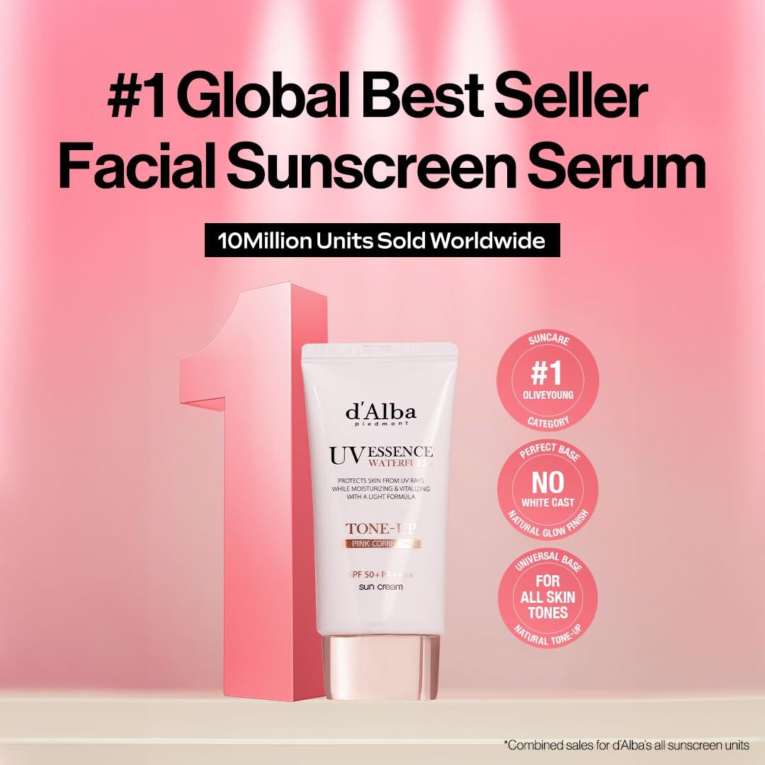 image:imagedalba Piedmont Waterfull ToneUp Sunscreen Serum BROAD SPECTRUM SPF 50 Korean Sunscreen for Face All Skin Tones 169 flozToneUp x 2