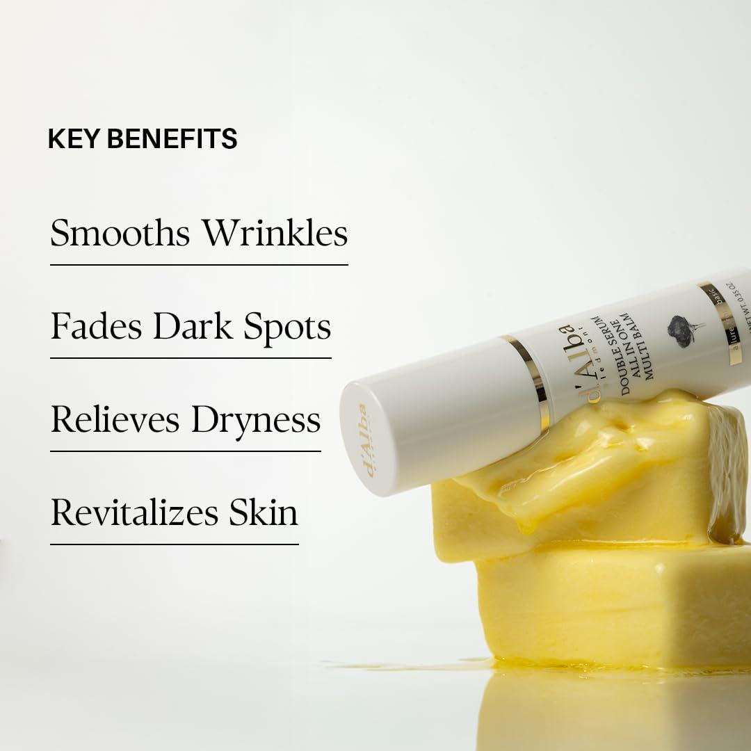 image:imagedalba Piedmont White Truffle Double Serum Allinone Multi Balm Stick Balm Vegan Skincare with Vitamin C and Vegan Collagen 3in1 Anti Wrinkle Eye Treatment Dark Spot Remover