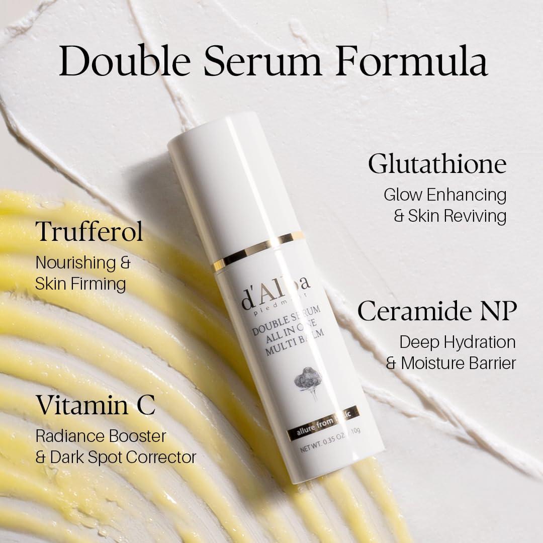 image:imagedalba Piedmont White Truffle Double Serum Allinone Multi Balm Stick Balm Vegan Skincare with Vitamin C and Vegan Collagen 3in1 Anti Wrinkle Eye Treatment Dark Spot Remover