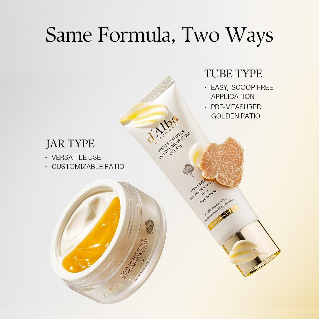 image:imagedalba Piedmont White Truffle Double Serum amp Cream Vegan Skincare 2in1 Face Moisturizer Vegan Collagen Skin Firming and Tightening Non Comedogenic All Skin Types 246 ozJAR