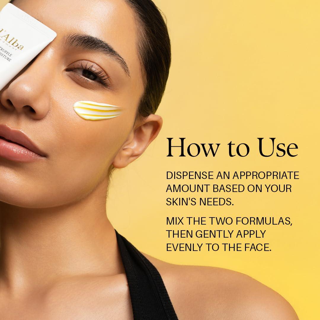 image:imagedalba Piedmont White Truffle Double Serum amp Cream Vegan Skincare 2in1 Face Moisturizer Vegan Collagen Skin Firming and Tightening Non Comedogenic All Skin Types 246 ozTUBE