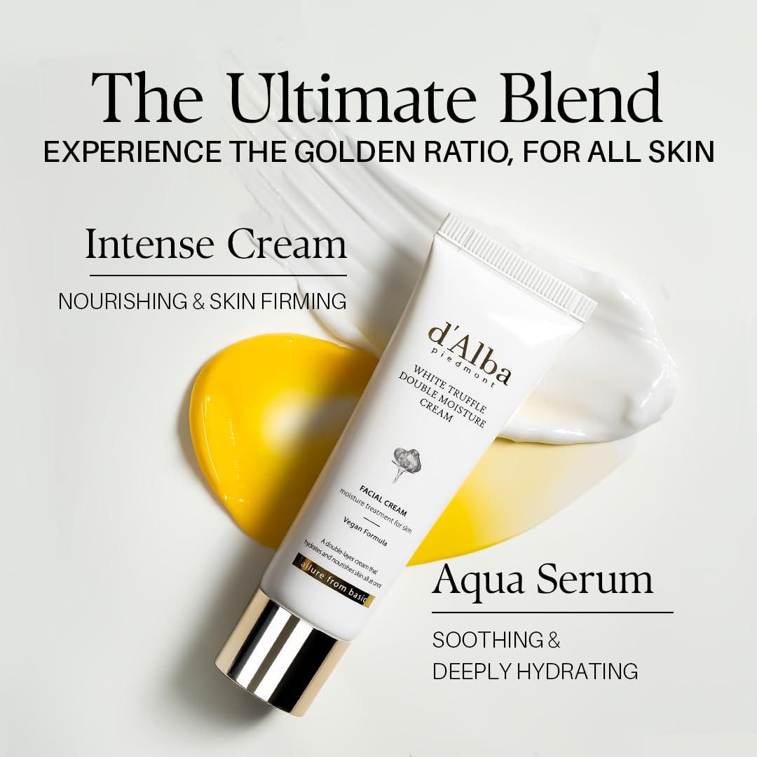 image:imagedalba Piedmont White Truffle Double Serum amp Cream Vegan Skincare 2in1 Face Moisturizer Vegan Collagen Skin Firming and Tightening Non Comedogenic All Skin Types 246 ozTUBE