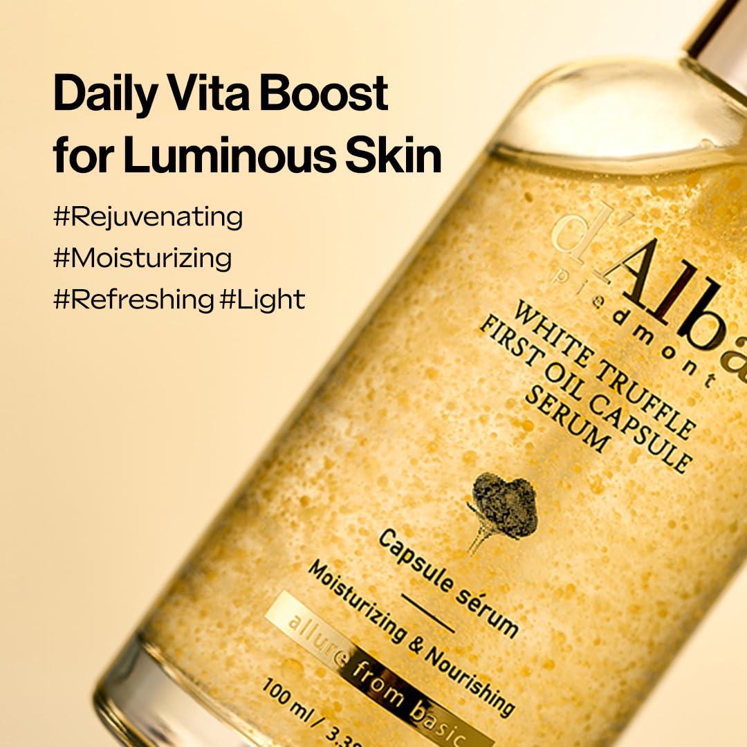 image:imagedalba Piedmont White Truffle Oil Capsule Serum Daily Vita Boost for Luminous Skin Double Vitamin Formula Big Size 338fl ozOil Capsule