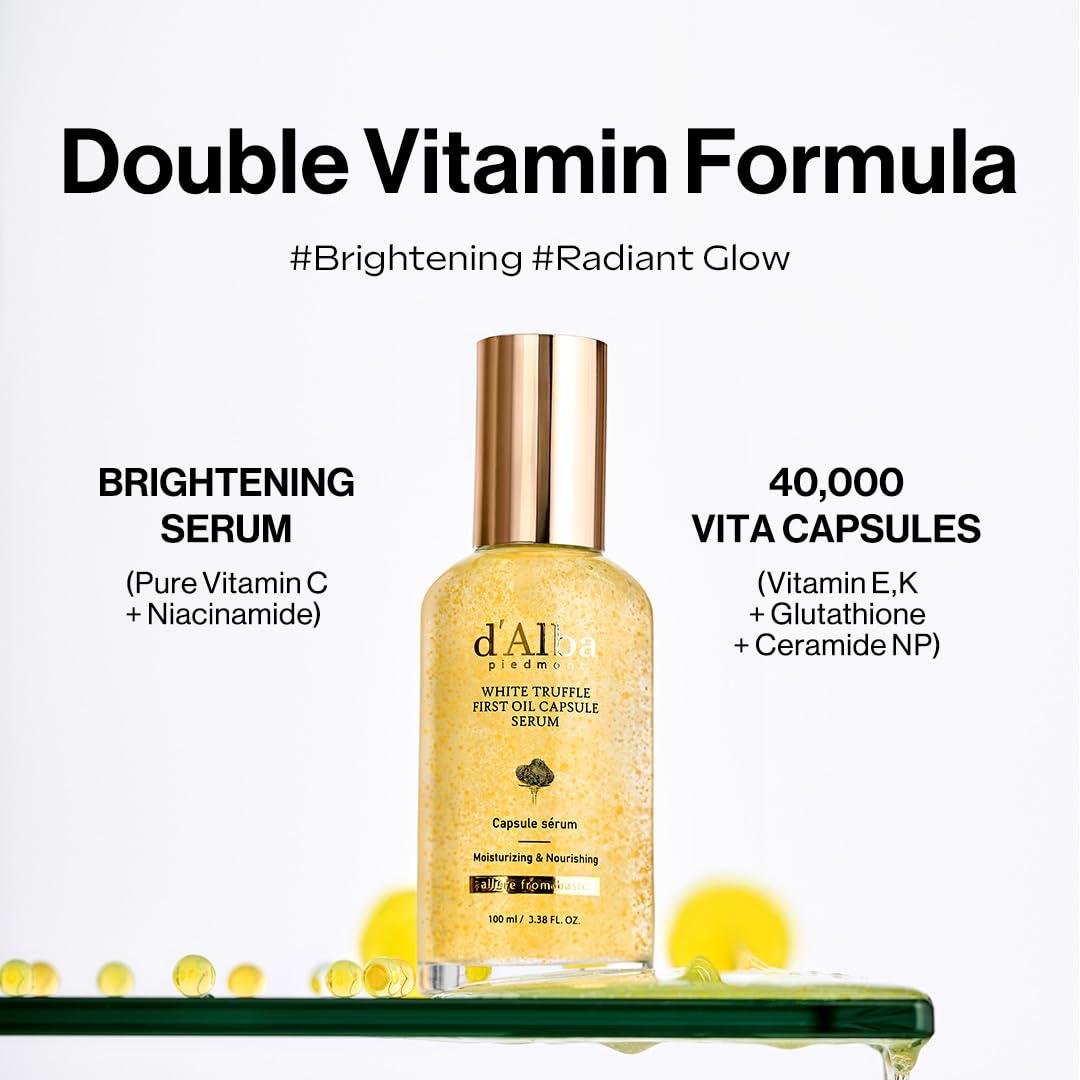 image:imagedalba Piedmont White Truffle Oil Capsule Serum Daily Vita Boost for Luminous Skin Double Vitamin Formula Big Size 338fl ozOil Capsule