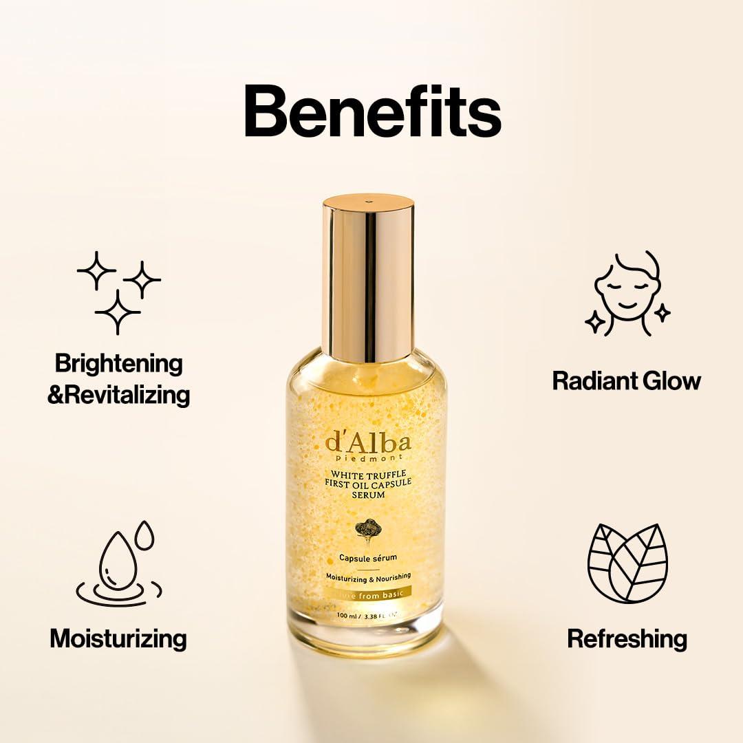 image:imagedalba Piedmont White Truffle Oil Capsule Serum Daily Vita Boost for Luminous Skin Double Vitamin Formula Big Size 338fl ozOil Capsule