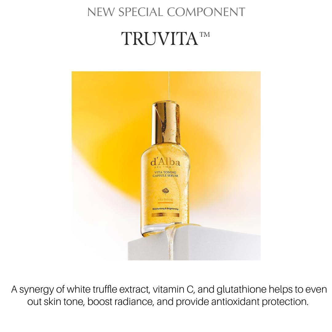 image:imagedalba Piedmont White Truffle Oil Capsule Serum Daily Vita Boost for Luminous Skin Double Vitamin Formula Big Size 338fl ozVita Toning Capsule