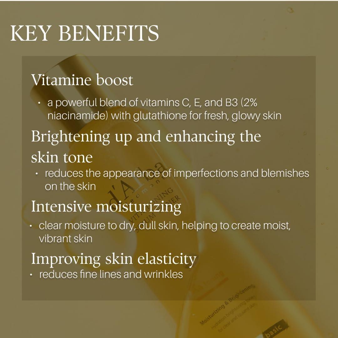image:imagedalba Piedmont White Truffle Vita Toning Serum Toner Glass Skin with Double Vitamin Skincare Face Moisturizer 609 fl ozVita Toning