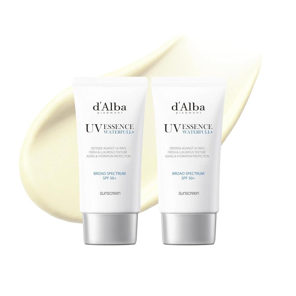 image:imagedalba Piedmont Waterfull ToneUp Sunscreen Serum BROAD SPECTRUM SPF 50 Korean Sunscreen for Face All Skin Tones 169 flozEssence x 2