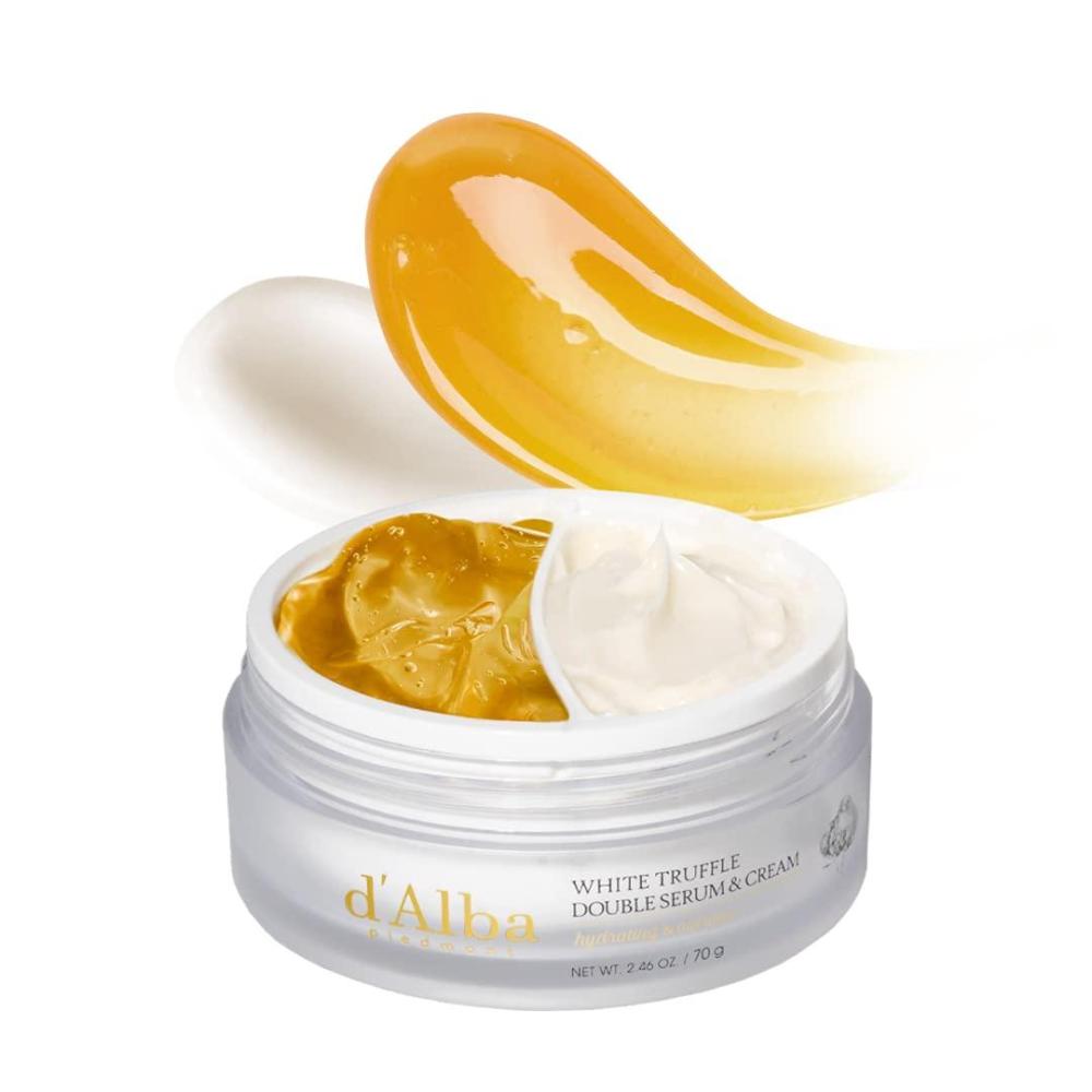 image:imagedalba Piedmont White Truffle Double Serum amp Cream Vegan Skincare 2in1 Face Moisturizer Vegan Collagen Skin Firming and Tightening Non Comedogenic All Skin Types 246 ozJAR