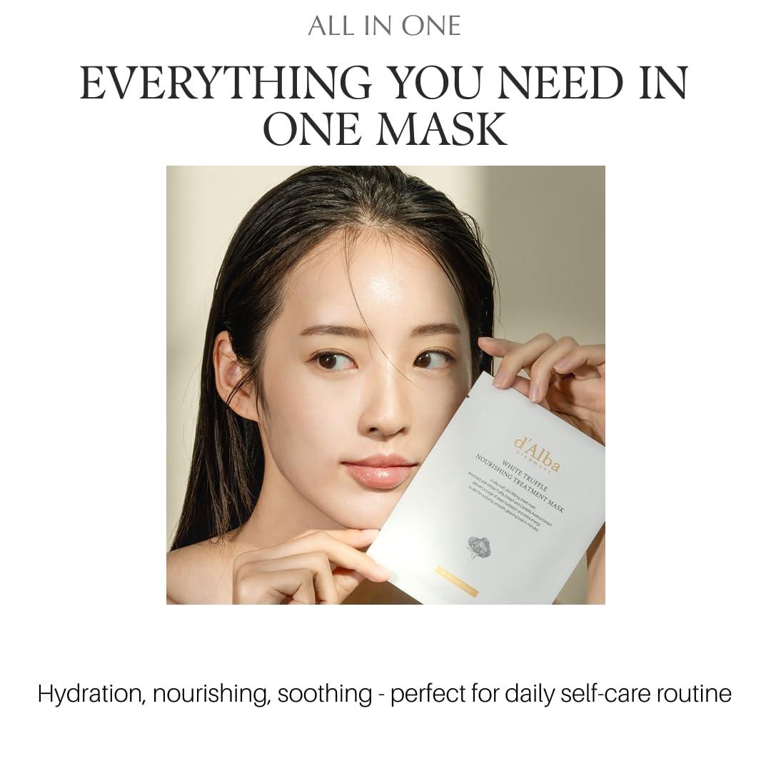 image:imagedalba Piedmont Italian White Truffle Nourishing Mask 5pcs Vegan Skincare Nourishing Sheet Mask for Dry and Tired Skin Deep Hydration Korean Skin Care1 Count Pack of 5