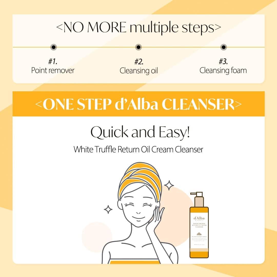 image:imagedalba Piedmont White Truffle Return Oil Cream Cleanser Vegan Skincare Easy One Step Cleanser for Sebum amp Makeup Removal Hydrating Cleanser for Sensitive Skin Korean Skin Care