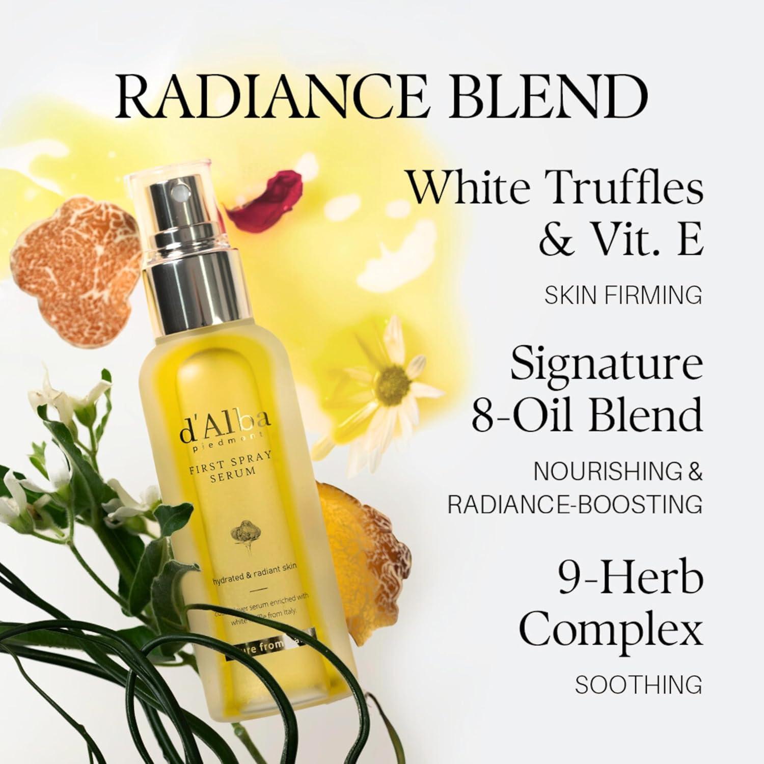 image:image2 Bottles dAlba Piedmont Italian White Truffle First Spray Serum Vegan Skin Care Hydrating Face Moisturizer Glow Serum for Radiant Skin Non Comedogenic All In One Mist total 676 fl oz338 fl oz