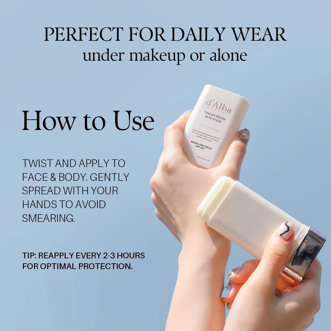 image:imagedalba Piedmont Air Fit Fresh Sun Stick OTC BROAD SPECTRUM SPF 50 NonSticky OntheGo Sun Protection Outdoor Essential Vegan Sun Stick Silky amp Fresh Korean Skin Care 07 Oz