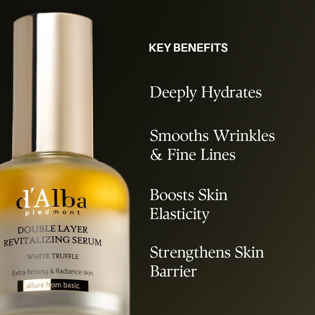 image:imagedalba Piedmont White Truffle Double Layer Revitalizing Serum 100hr Hydration Hyaluronic Acid and Centella Asiatica Skin Firming Tightening Longlasting Korean Skin Care 169 floz169 Fl Oz Pack of 1