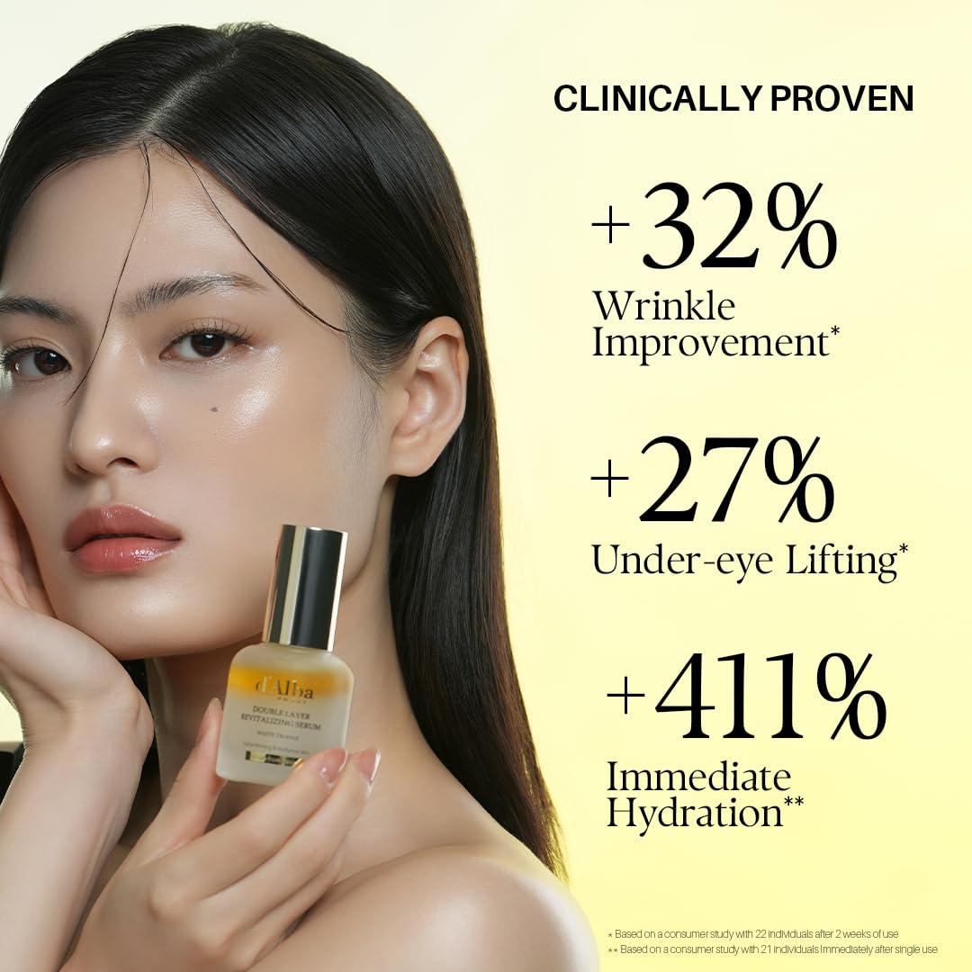 image:imagedalba Piedmont White Truffle Double Layer Revitalizing Serum 100hr Hydration Hyaluronic Acid and Centella Asiatica Skin Firming Tightening Longlasting Korean Skin Care 169 floz169 Fl Oz Pack of 1