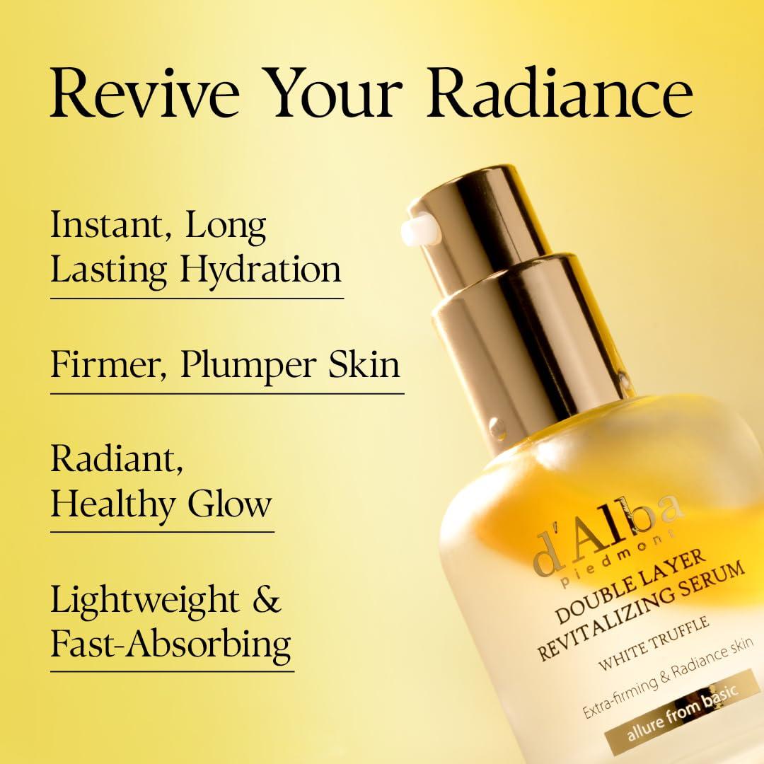 image:imagedalba Piedmont White Truffle Double Layer Revitalizing Serum 100hr Hydration Hyaluronic Acid and Centella Asiatica Skin Firming Tightening Longlasting Korean Skin Care 169 floz169 Fl Oz Pack of 1