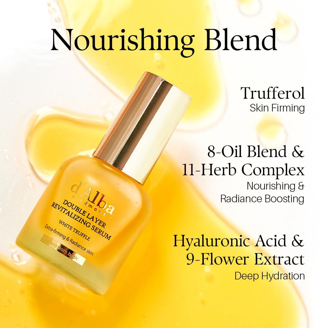 image:imagedalba Piedmont White Truffle Double Layer Revitalizing Serum 100hr Hydration Hyaluronic Acid and Centella Asiatica Skin Firming Tightening Longlasting Korean Skin Care 169 floz101 Fl Oz Pack of 1