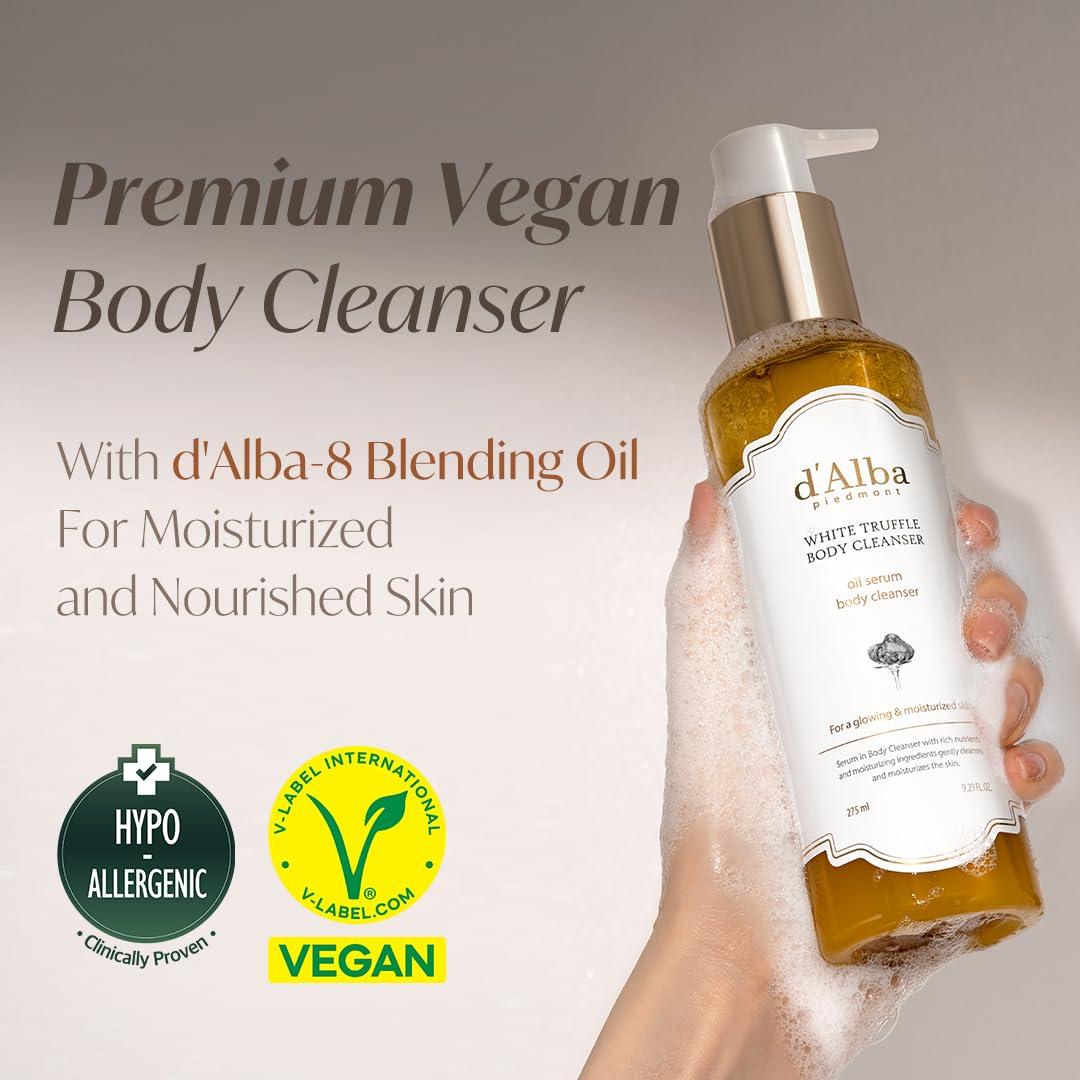image:imagedalba Piedmont White Truffle Oil Serum Body Cleanser 275ml Vegan Moisturizing and Mild Formula Rich Gentle Lather