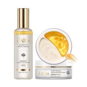 d’alba Piedmont White Truffle Double Serum & Cream and White Truffle First Aromatic Spray Serum Deep Hydration of VEGAN Skin Care for All Skin Types, Korean Skin Care (70g, 120ml)
