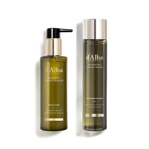 d’alba Piedmont White Truffle Mild Skin Balancing Vegan Cleanser and White Truffle Mild Skin Balancing Vegan Toner Bundle (200ml, 150ml)