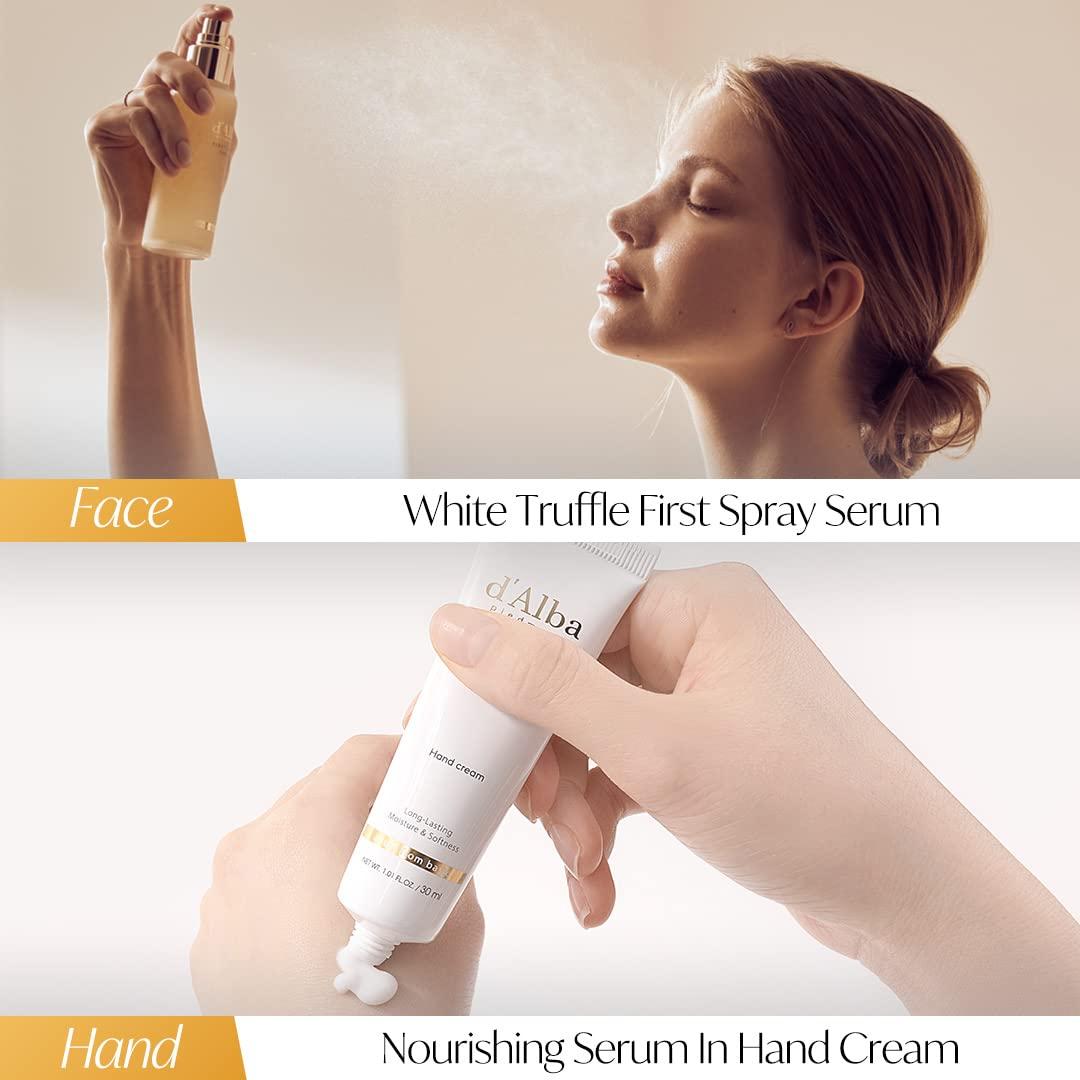 image:imagedalba Piedmont All About Korean Skin Care Gift Set for White Truffle First Spray Serum amp Nourishing Hand Cream Gift Sets for womenWhite