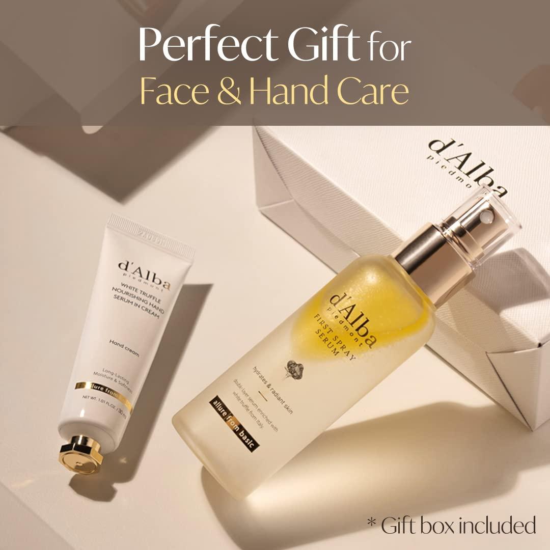 image:imagedalba Piedmont All About Korean Skin Care Gift Set for White Truffle First Spray Serum amp Nourishing Hand Cream Gift Sets for womenWhite